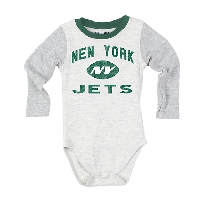 Infant Wes & Willy Heather Gray New York Jets Jie Jie Hopper Long Sleeve Bodysuit & Pants Set