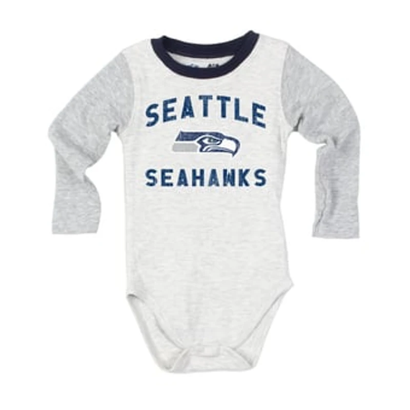 Infant Wes & Willy Heather Gray Seattle Seahawks Jie Jie Hopper Long Sleeve Bodysuit & Pants Set