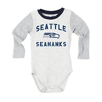 Infant Wes & Willy  Heather Gray Seattle Seahawks Jie Jie Hopper Long Sleeve Bodysuit & Pants Set