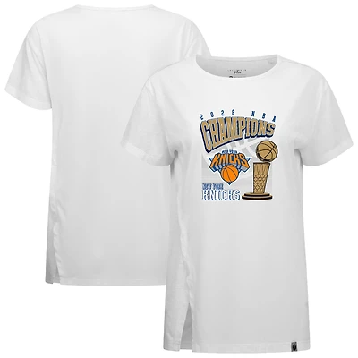 Women's Levelwear White New York Knicks 2026 NBA Finals Champions Influx T-Shirt