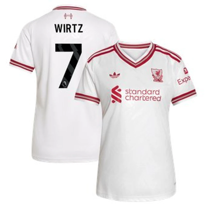 Women's adidas Florian Wirtz White Liverpool 2026/27 Away Replica Jersey