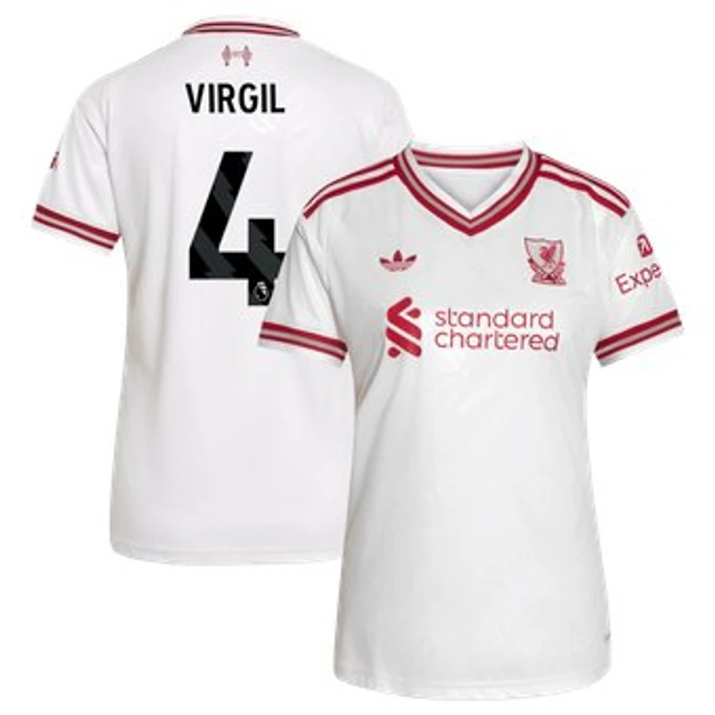 Women's adidas Virgil van Dijk White Liverpool 2026/27 Away Replica Jersey