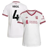 Women's adidas Virgil van Dijk White Liverpool 2026/27 Away Replica Jersey