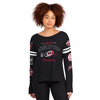 Women's Starter Black Carolina Hurricanes 2026 Stanley Cup Champions Long Sleeve Jersey T-Shirt