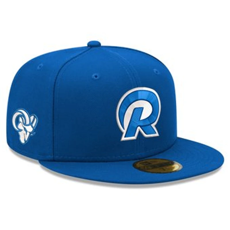 Men's New Era Royal Los Angeles Rams Fearsome White 59FIFTY Fitted Hat
