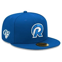 Men's New Era Royal Los Angeles Rams Fearsome White 59FIFTY Fitted Hat
