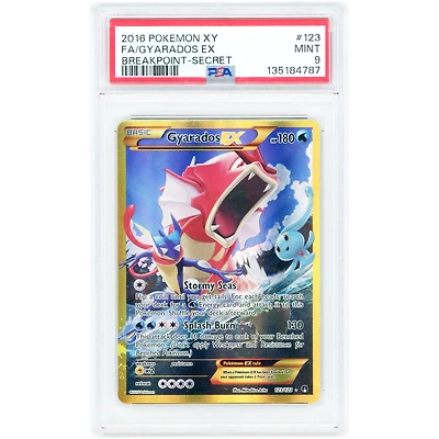 Gyarados EX 2016 Pokemon BREAKpoint Secret Rare #123 PSA Authenticated 9 Card
