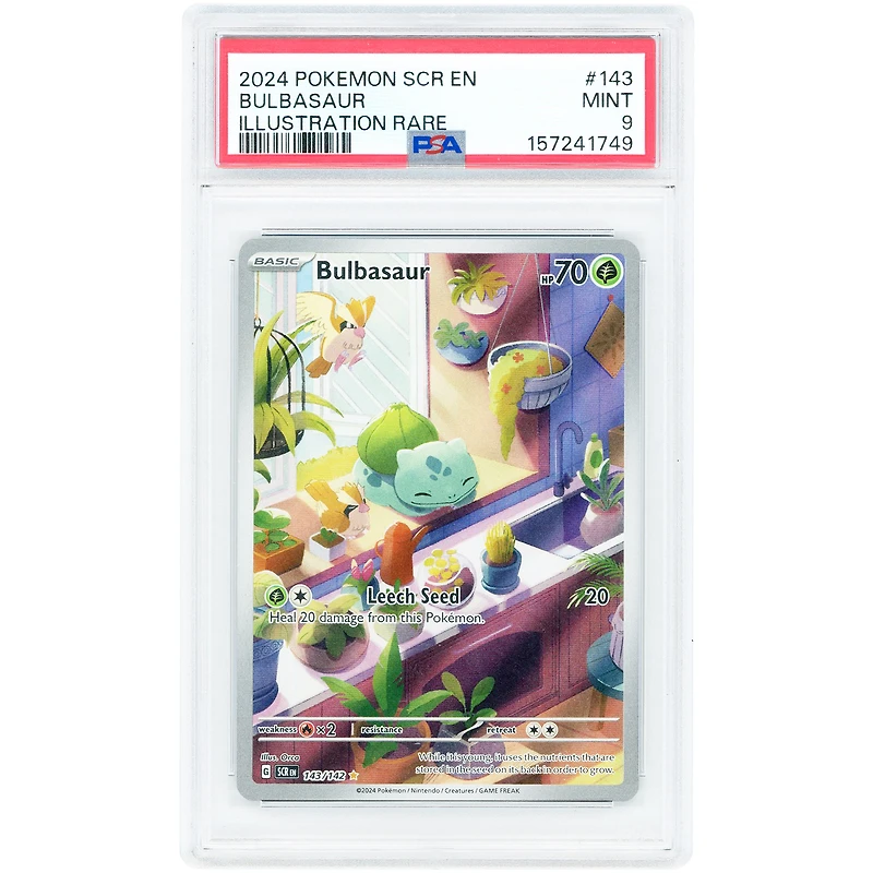 Bulbasaur 2024 Pokemon Stellar Crown Illustration Rare #143 PSA Authenticated 9 Card