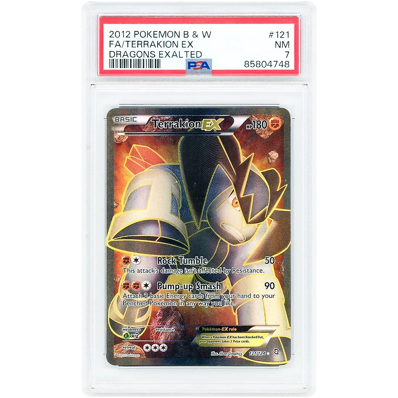 Terrakion EX 2012 Pokemon Dragons Exalted Ultra Rare #121 PSA Authenticated 7 Card