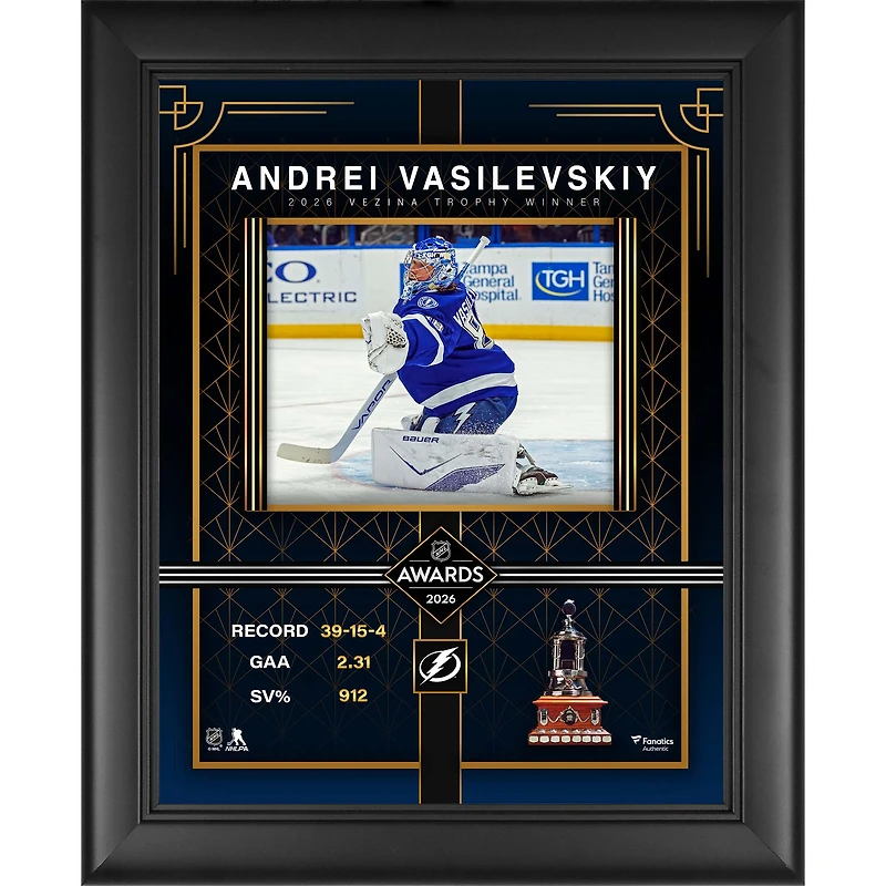 Andrei Vasilevskiy Tampa Bay Lightning Framed 13" x 16" 2026 Vezina Trophy Winner Collage