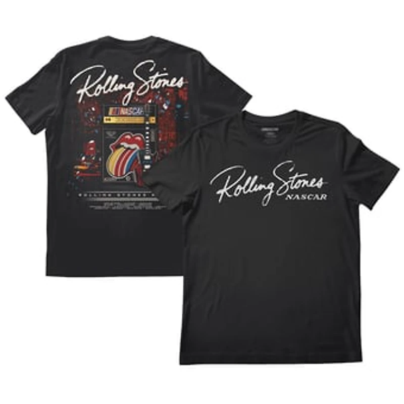 Men's Classic Ink Black Rolling Stones x NASCAR Guitar T-Shirt