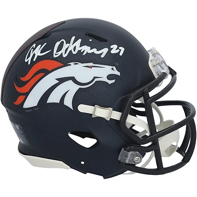 J.K. Dobbins Denver Broncos Autographed Riddell Speed Mini Helmet