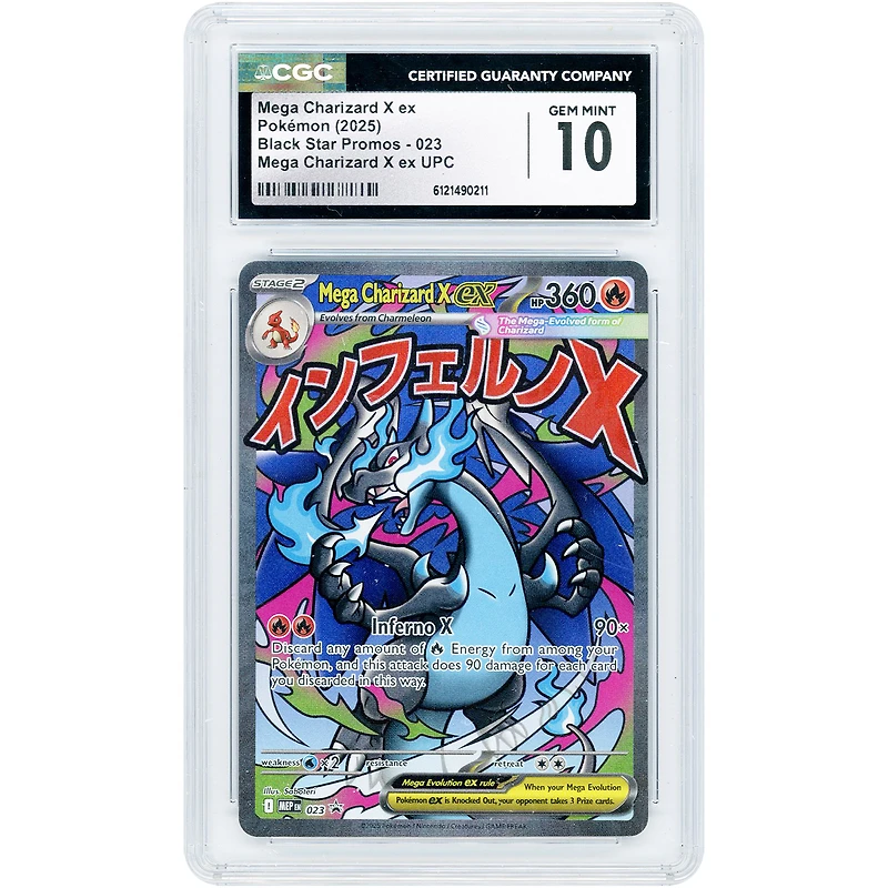 Mega Charizard X EX 2025 Pokemon Mega Evolution Black Star Promo #23 CGC Authenticated 10 Card