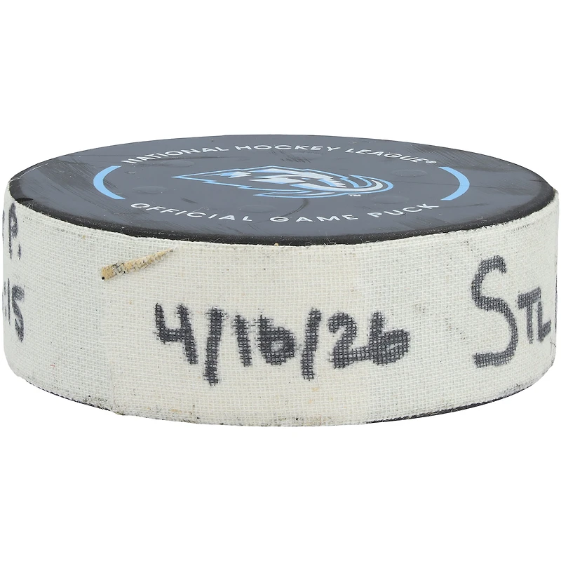 Pavel Buchnevich St. Louis Blues Game-Used Goal Puck from April 16, 2026 vs. Utah Mammoth