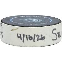 Pavel Buchnevich St. Louis Blues Game-Used Goal Puck from April 16, 2026 vs. Utah Mammoth