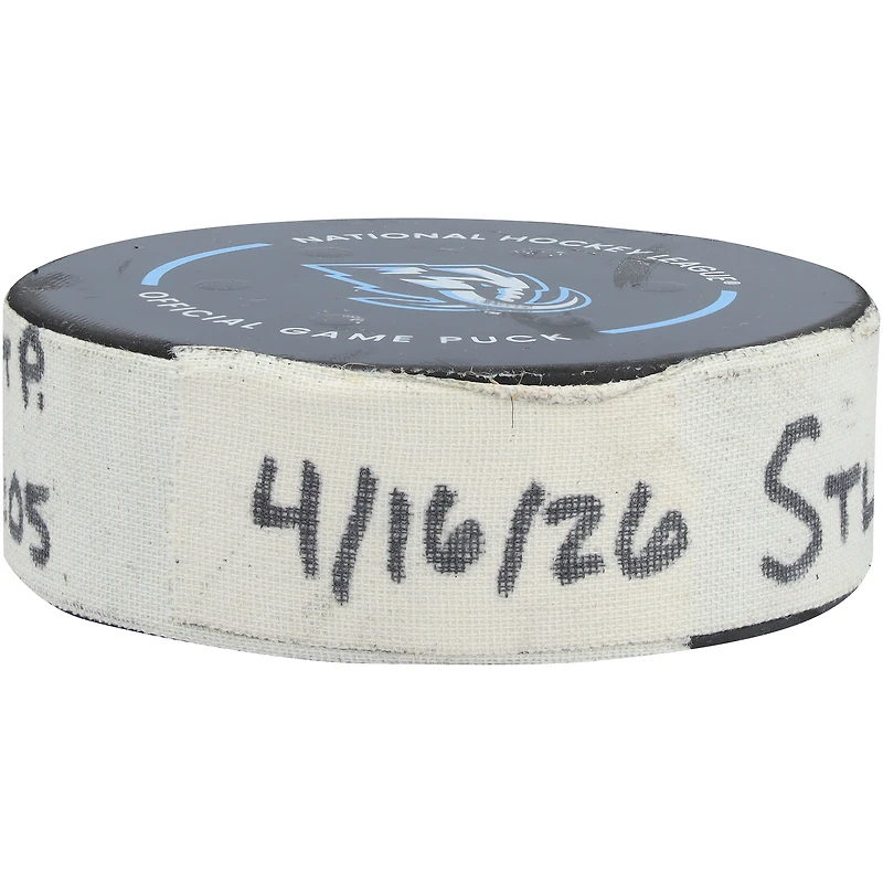 Michael Carcone Utah Mammoth Game-Used Goal Puck from April 16, 2026 vs. St. Louis Blues