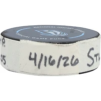 Michael Carcone Utah Mammoth Game-Used Goal Puck from April 16, 2026 vs. St. Louis Blues