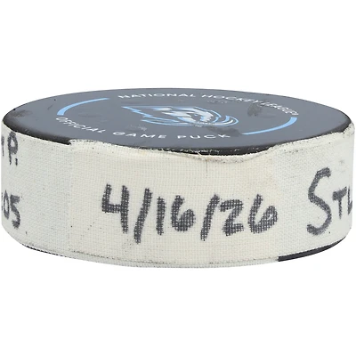 Michael Carcone Utah Mammoth Game-Used Goal Puck from April 16, 2026 vs. St. Louis Blues