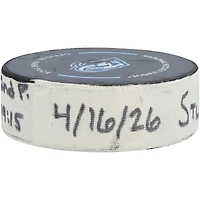 Lawson Crouse Utah Mammoth Game-Used Goal Puck from April 16, 2026 vs. St. Louis Blues