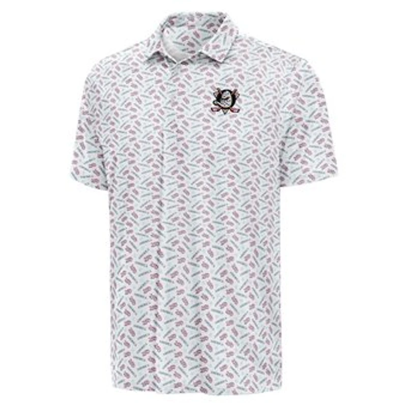Men's Antigua White Anaheim Ducks All American Polo