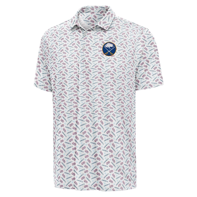 Men's Antigua White Buffalo Sabres All American Polo