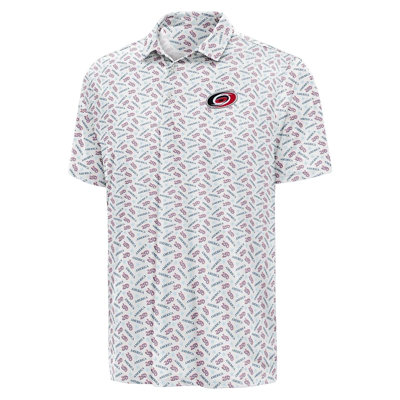 Men's Antigua White Carolina Hurricanes All American Polo