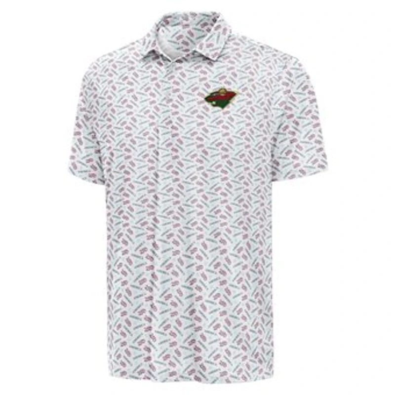 Men's Antigua White Minnesota Wild All American Polo