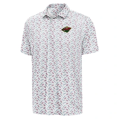 Men's Antigua White Minnesota Wild All American Polo