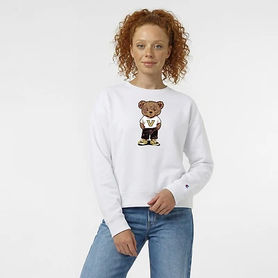 Women's Champion White Vanderbilt Commodores Teddy Bear Fleece Sweatshirt