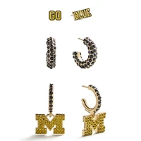 BaubleBar Michigan Wolverines 3-Piece Earring Set