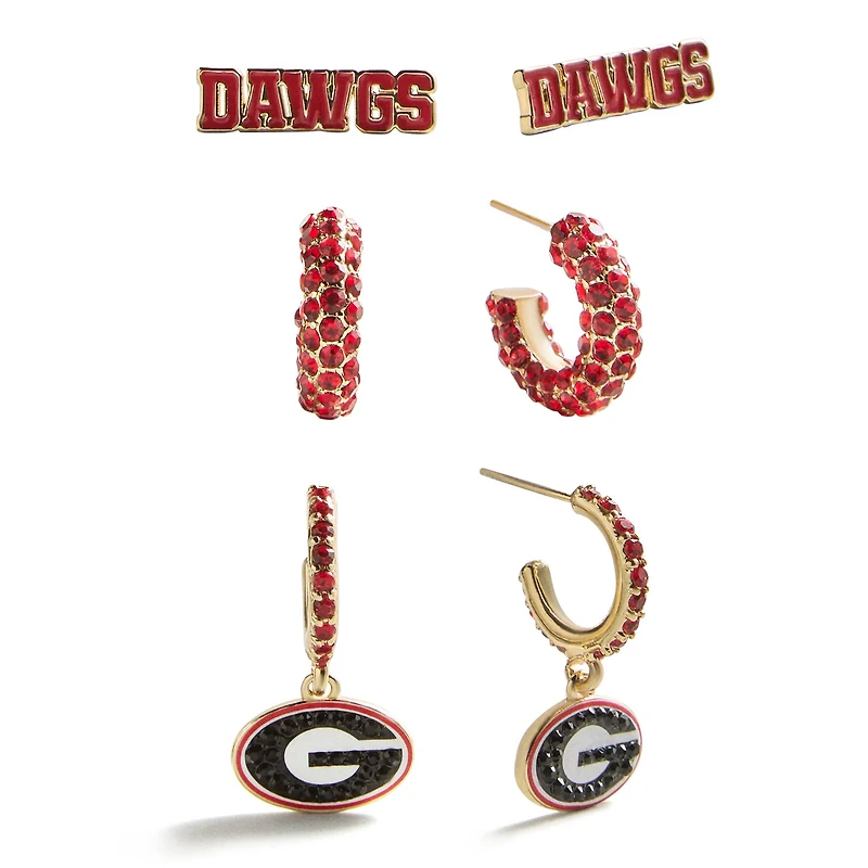BaubleBar Georgia Bulldogs 3-Piece Earring Set