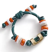BaubleBar Miami Hurricanes Paracord Beaded Bracelet