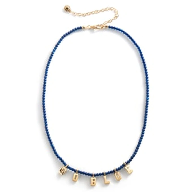 BaubleBar Michigan Wolverines Delicate Beaded Slogan Necklace