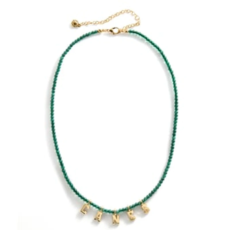 BaubleBar Miami Hurricanes Delicate Beaded Slogan Necklace
