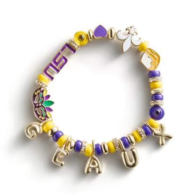 BaubleBar LSU Tigers Motif Slogan Bracelet