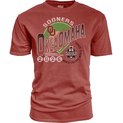 Unisex Blue 84 Crimson Oklahoma Sooners 2026 NCAA Baseball Men's College World Series T-Shirt