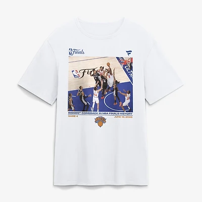 Men's White New York Knicks 2026 NBA Finals Biggest Comeback T-Shirt