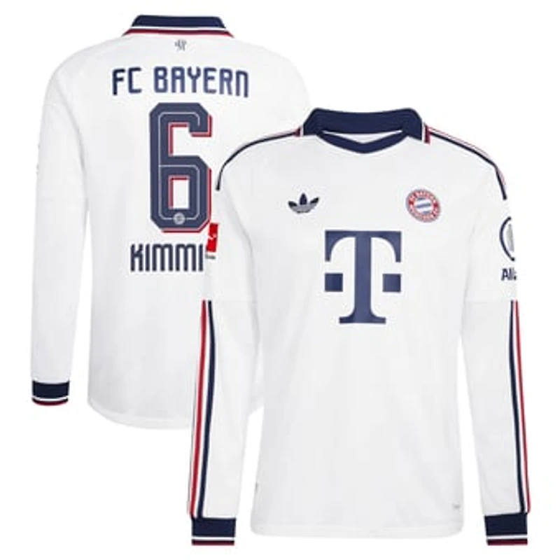 Men's adidas Joshua Kimmich White Bayern Munich 2026/27 Away On-Field Authentic Long Sleeve Jersey