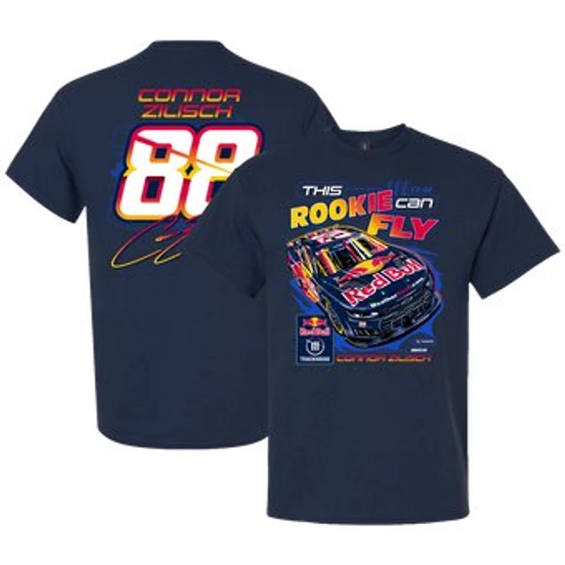 Men's Trackhouse Racing Team Collection Navy Connor Zilisch #88 Red Bull Rookie Can Fly T-Shirt