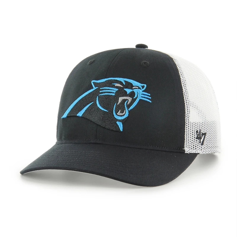 Youth '47 Black Carolina Panthers Adjustable Trucker Hat