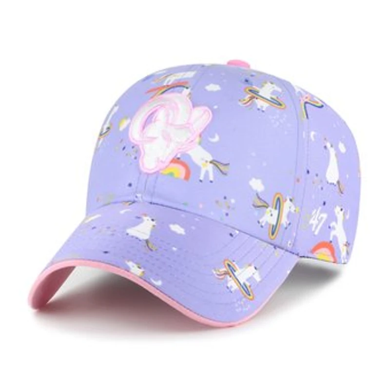 Preschool '47 Lavender Los Angeles Rams Unicorn Clean Up Adjustable Hat