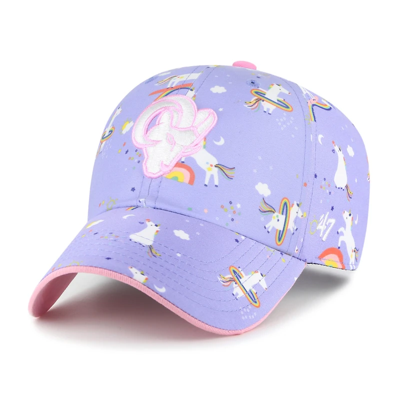 Preschool '47 Lavender Los Angeles Rams Unicorn Clean Up Adjustable Hat