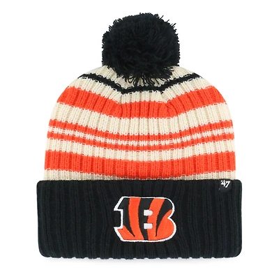 Youth '47 Black Cincinnati Bengals Snow Fort Cuffed Knit Hat
