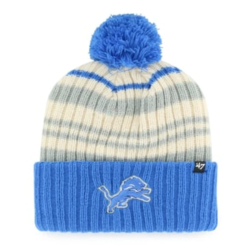 Youth '47 Blue Detroit Lions Snow Fort Cuffed Knit Hat