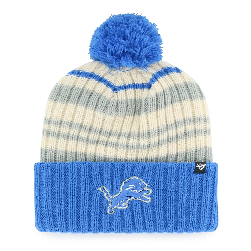 Youth '47 Blue Detroit Lions Snow Fort Cuffed Knit Hat
