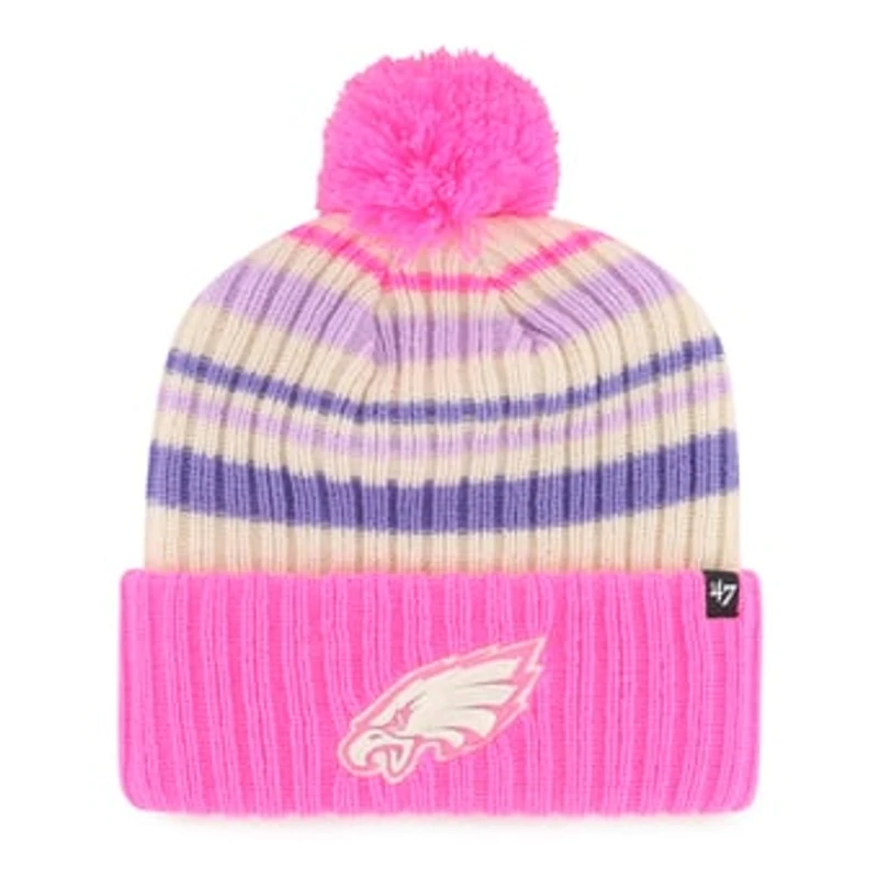 Youth '47 Pink Philadelphia Eagles Snow Fort Cuffed Knit Hat