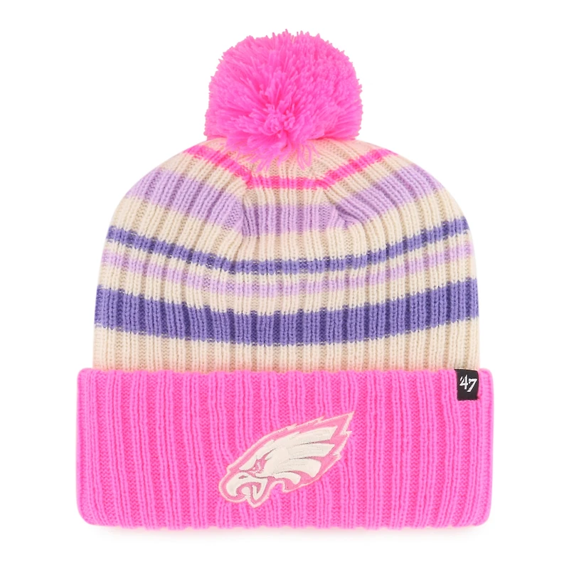 Youth '47 Pink Philadelphia Eagles Snow Fort Cuffed Knit Hat