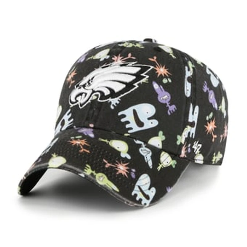 Preschool '47 Black Philadelphia Eagles Space Critter Clean Up Adjustable Hat
