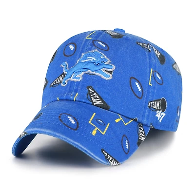Youth '47 Blue Detroit Lions Stomping Ground Clean Up Adjustable Hat