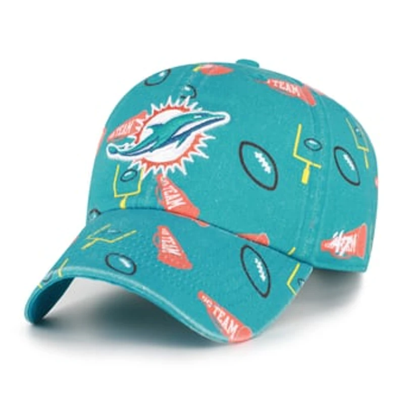 Youth '47 Aqua Miami Dolphins Stomping Ground Clean Up Adjustable Hat